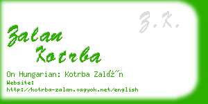 zalan kotrba business card